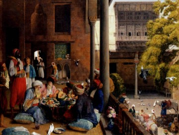 La comida del mediodía El Cairo Oriental John Frederick Lewis Árabes Pinturas al óleo